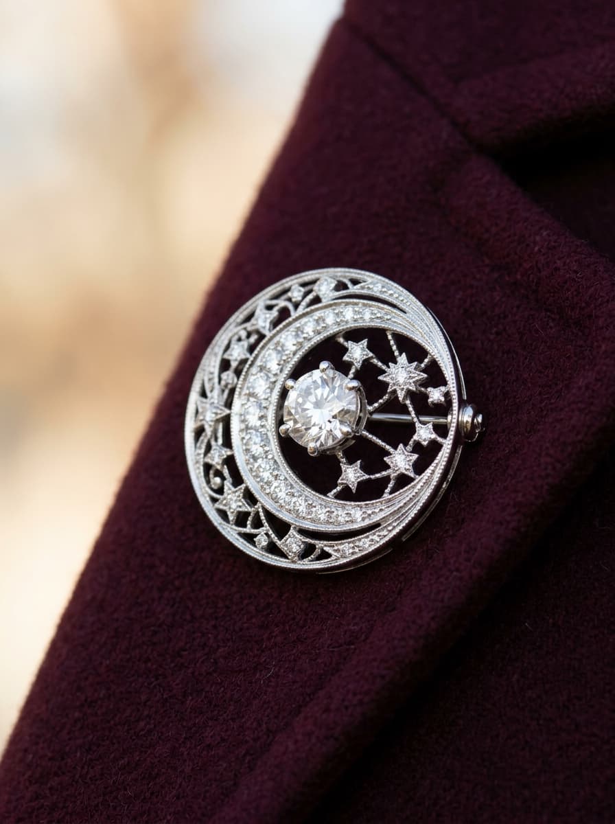 Celestial Moon Brooch